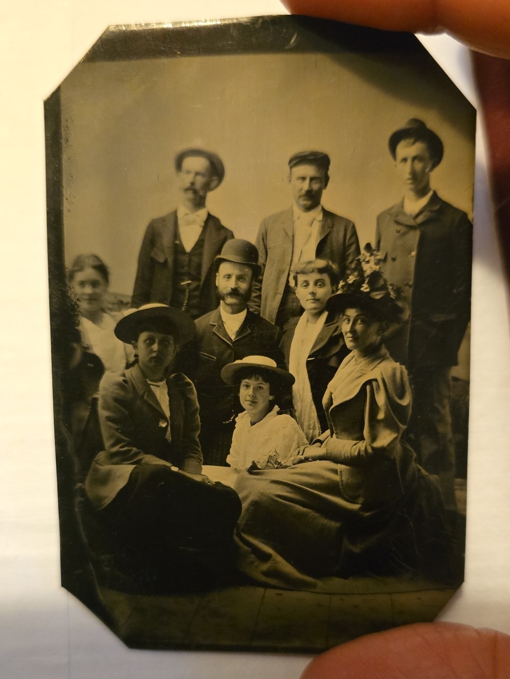 Antique Sepia Group Portrait Tintype